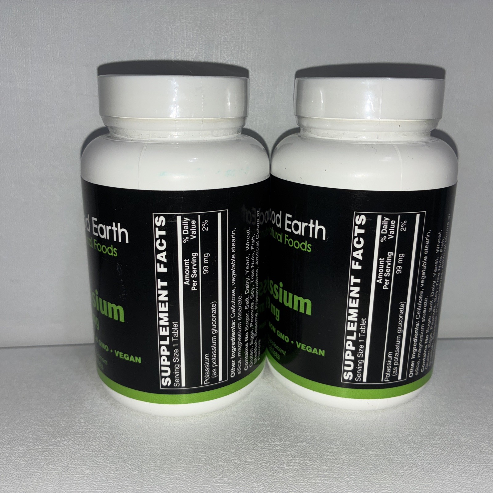 Lot Of 2- Potassium 99 MG, 250 Tablets Per Bottle: Exp 07/2027
