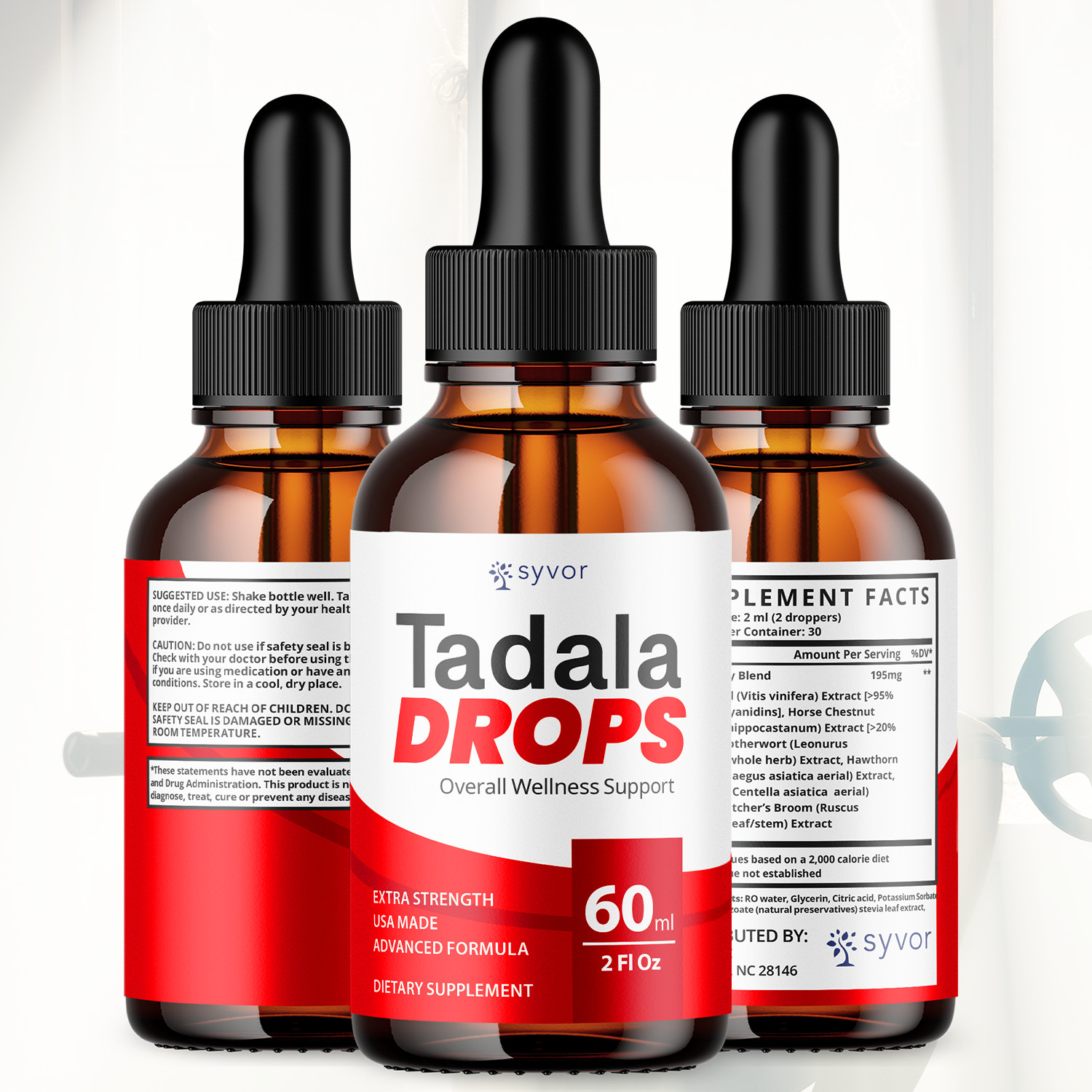 (5 Pack) Tadala Male Support Drops Advanced Vitamin Tadala Supplemen 150 Serving