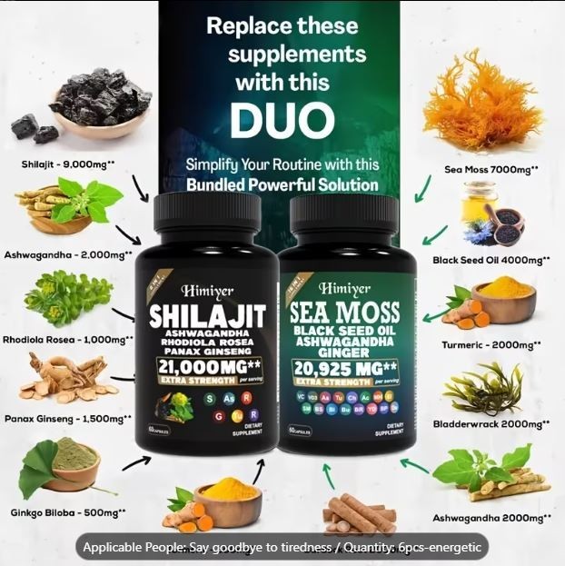 3 bottles pack – Testosterone + Sea Moss + Shilajit – Power house of Nutrition