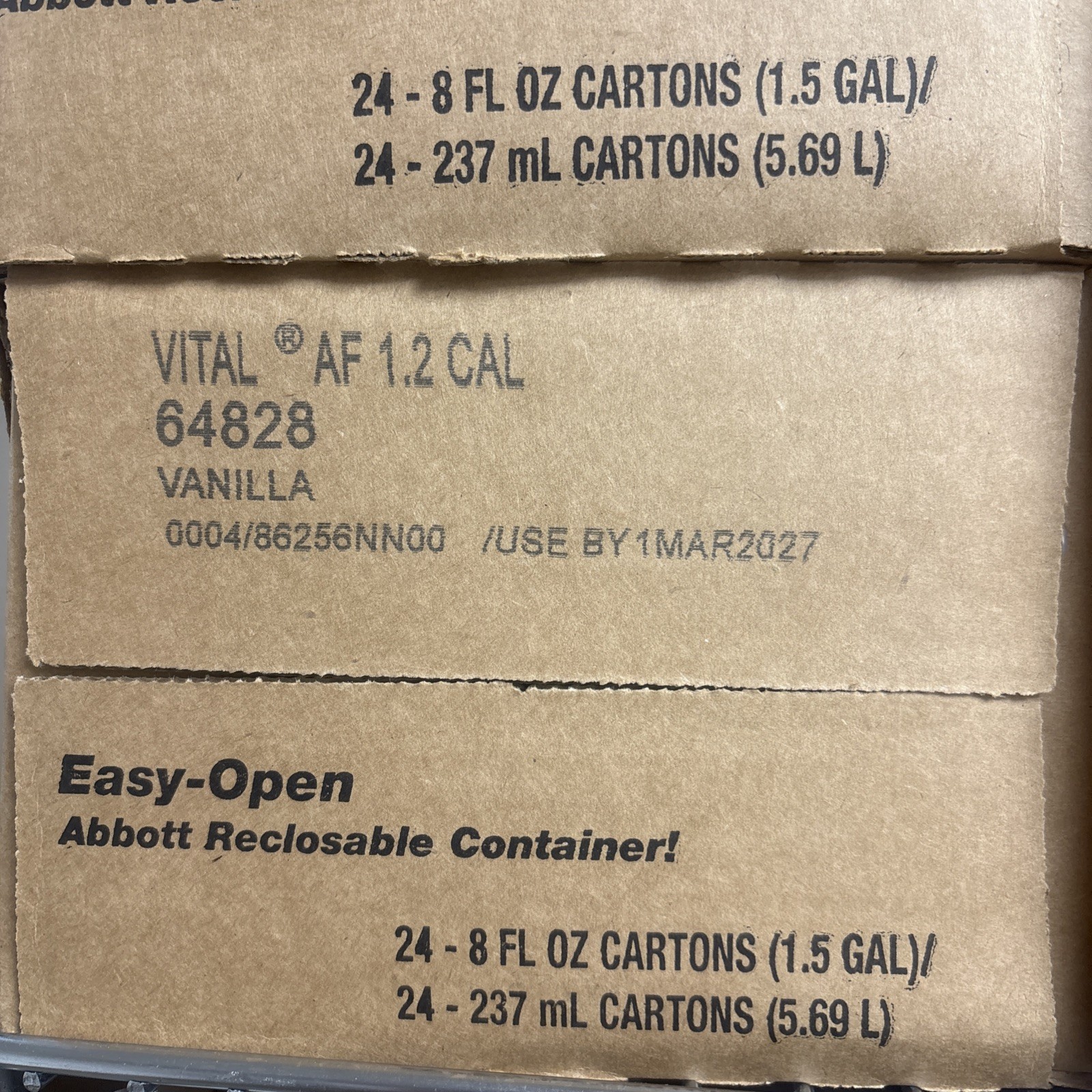 Vital AF 1.2 Cal Vanilla Flavor 8 oz. Carton Ready to Use, 64828 – Case of 24