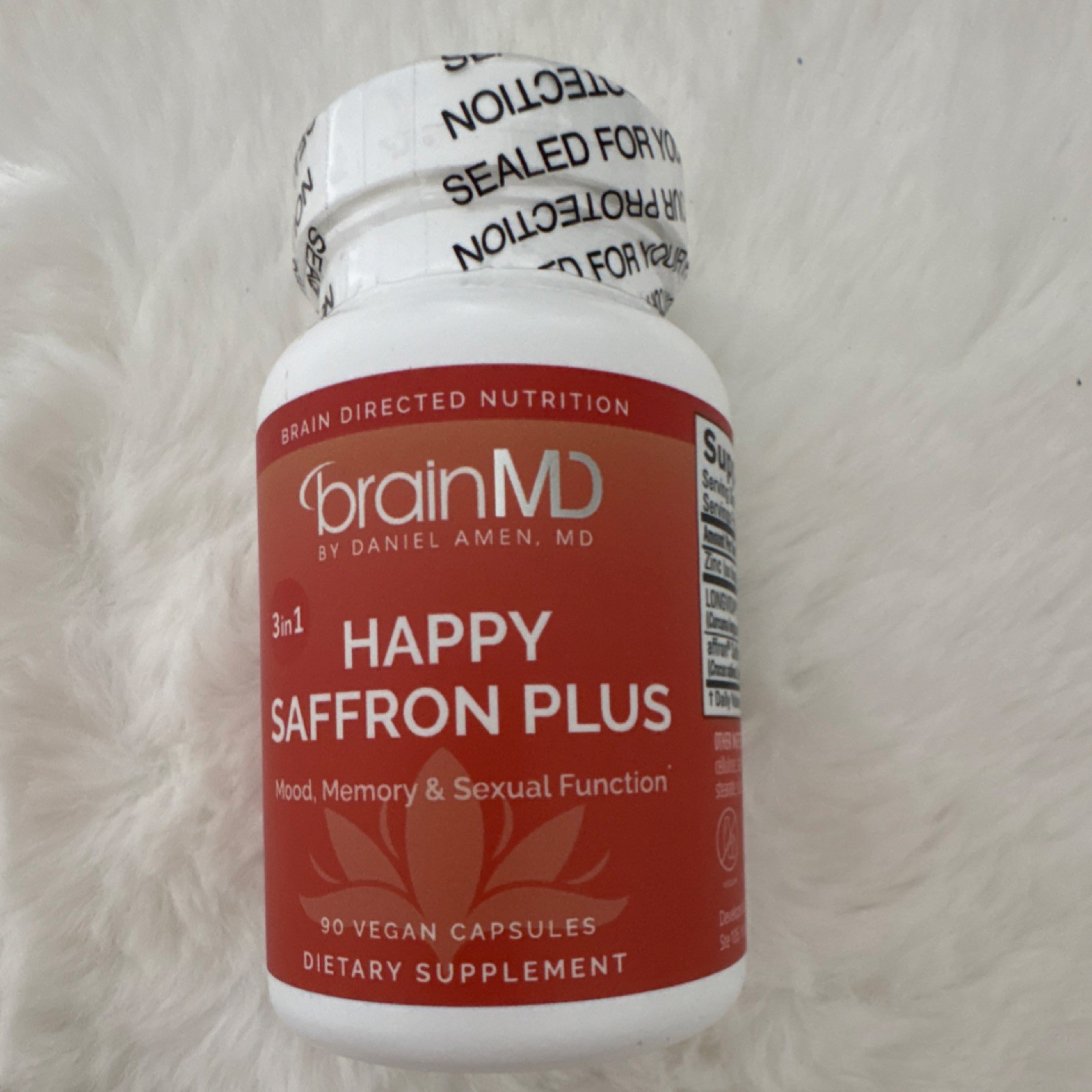 BrainMD Happy Saffron Plus Vegan Dietary Supplement 90 Capsules Mood Support