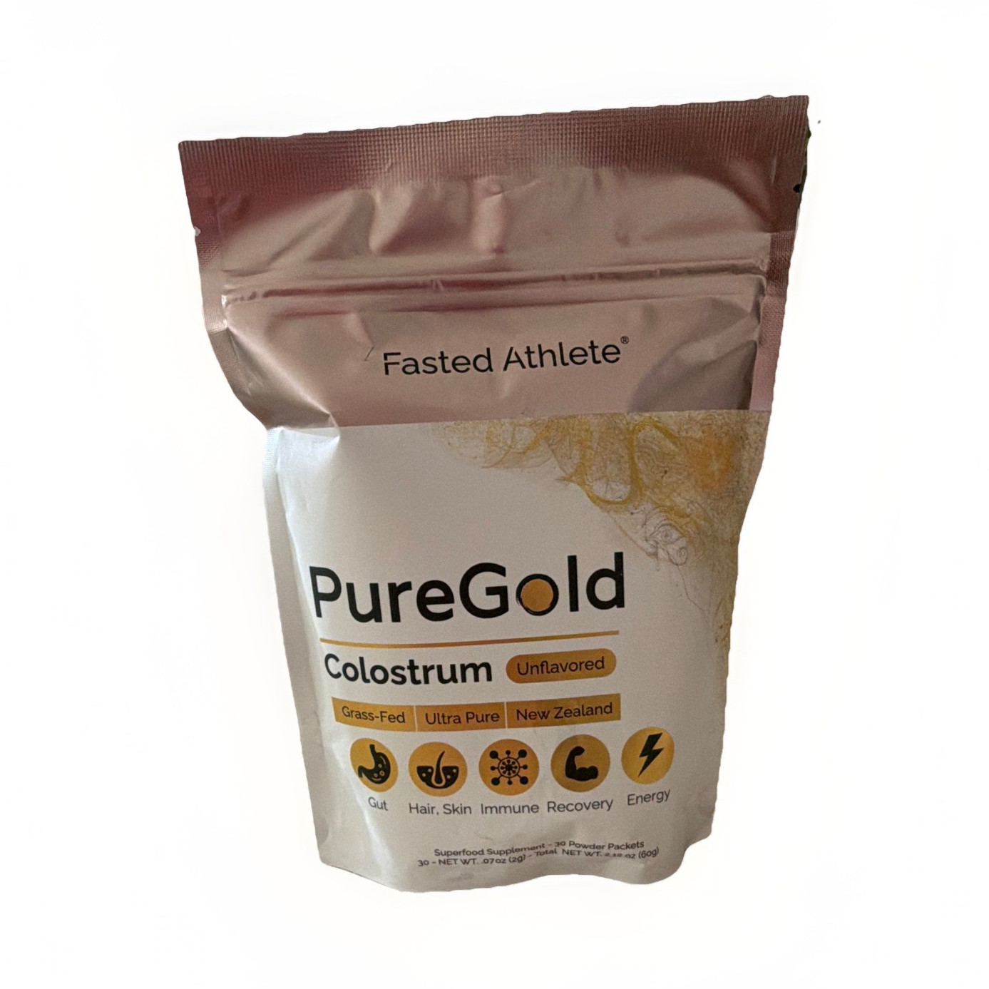 Fasted Athlete Grass-Fed Ultra Pure Colostrum Powder Unflavored 60g Gut Health