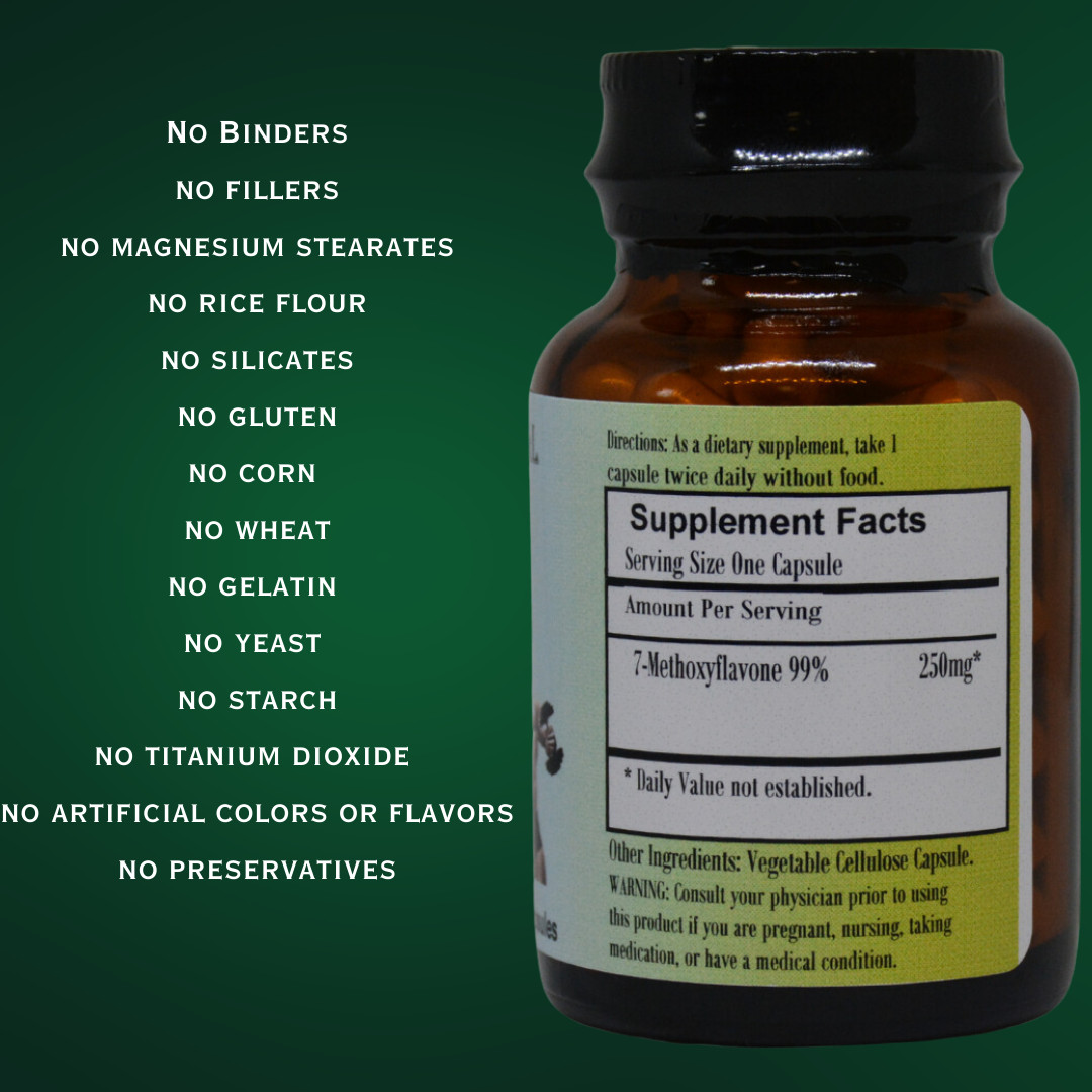 7 METHOXYFLAVONE | AROMATASE INHIBITOR | 200mg | 60 Vegetarian Capsules