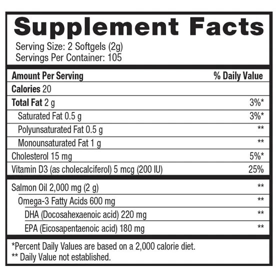 Pure Alaska Omega Wild Salmon Oil 1000mg 210 Softgels 300mg Omega 3 Exp: 11/27