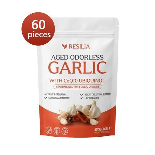 Resilia Garlic Extract 600mg Softgels (60 Count) – Odorless Aged Garlic Extra…