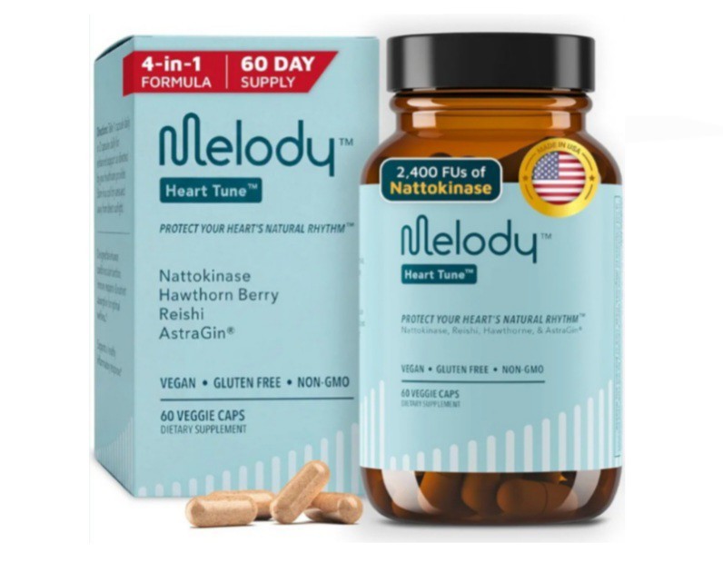 Melody Heart Tune 4-in-1 Blood Pressure Support Supplements Nattokinase Capsules