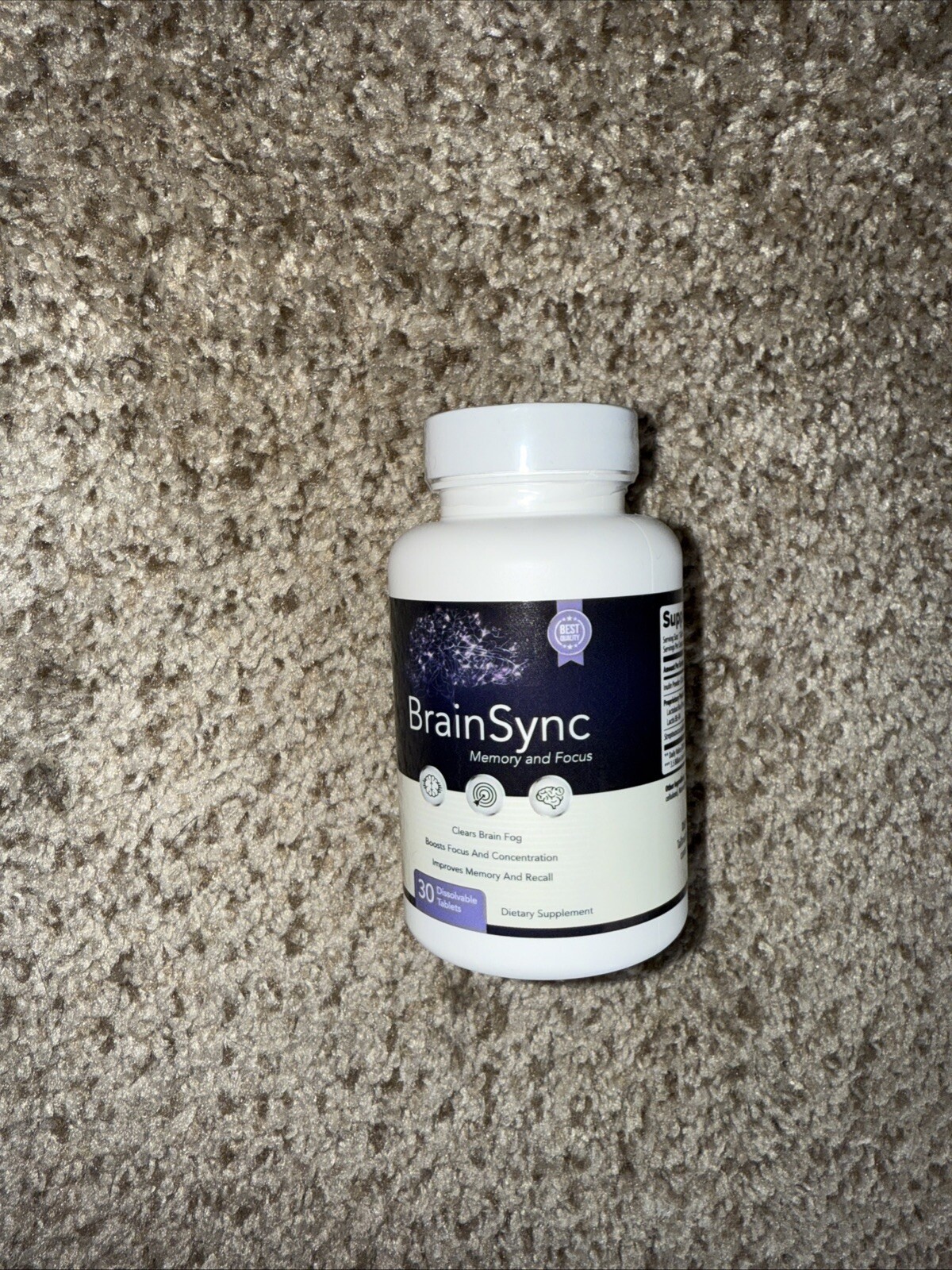 BrainSync Memory and Focus Probiotic Supplement – Genuine 30 Dissolvable Tablets