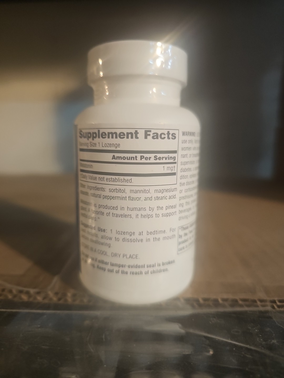 1 Case of Source Naturals Melatonin 1.mg, Peppermint, 300 lozenges each =3600