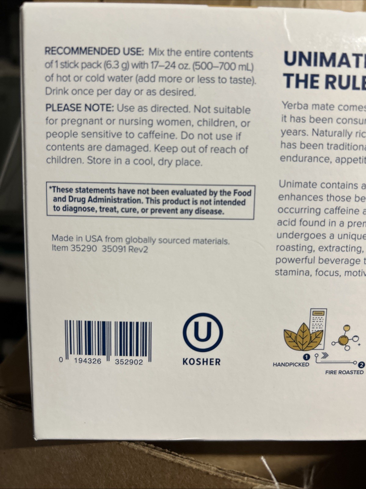 Unicity Unimate LEMON GINGER YERBA MATE 30 Packets/Servings Exp 5/2027 – New!