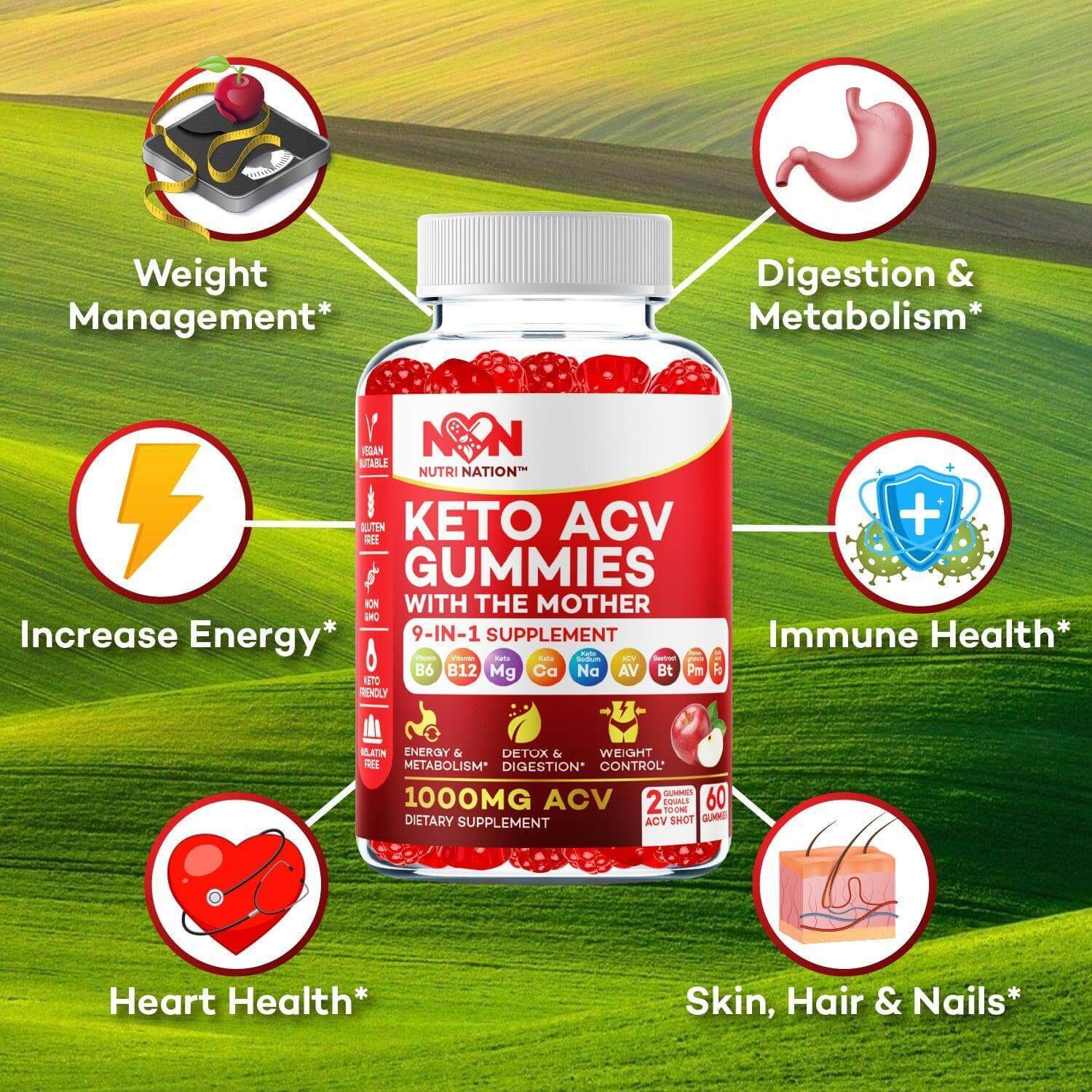 Keto ACV Gummies 1000mg Buy 2 Get 1 Free – Kelly Clarkson Diet by Nutri Nation