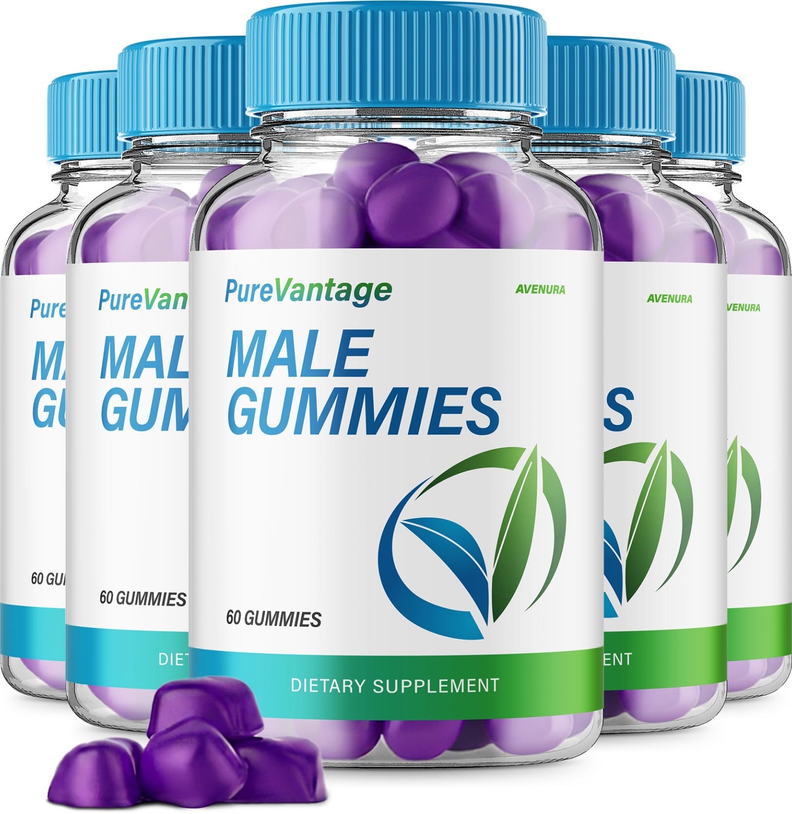 (5 Pack) PureVantage Gummies for Men – Pure Vantage Gummy Natural Blend Vitamins