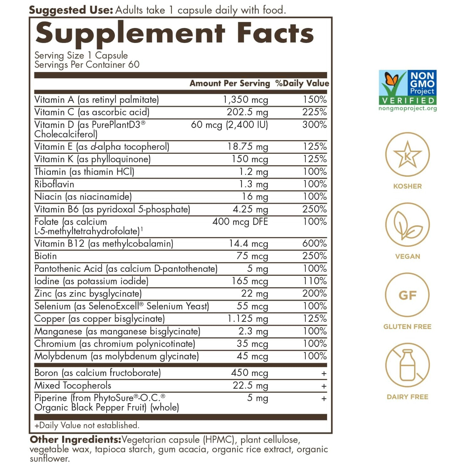 Solgar One Daily Men’s Multivitamin 50+ Whole Body Support, 60 Capsules