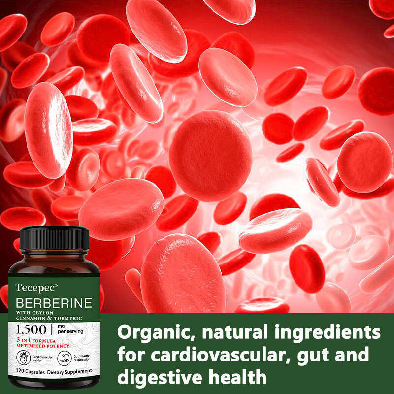 Berberine with Ceylon Cinnamon 1500mg Capsules Heart Health & Digestive Support