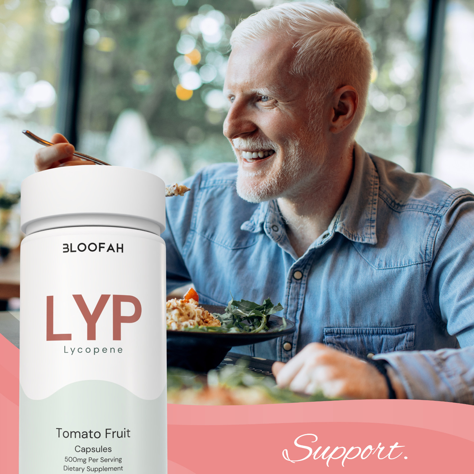 Bloofah Lycopene Tomato Fruit Powder Capsules 500mg | 120 Count | Clean Label