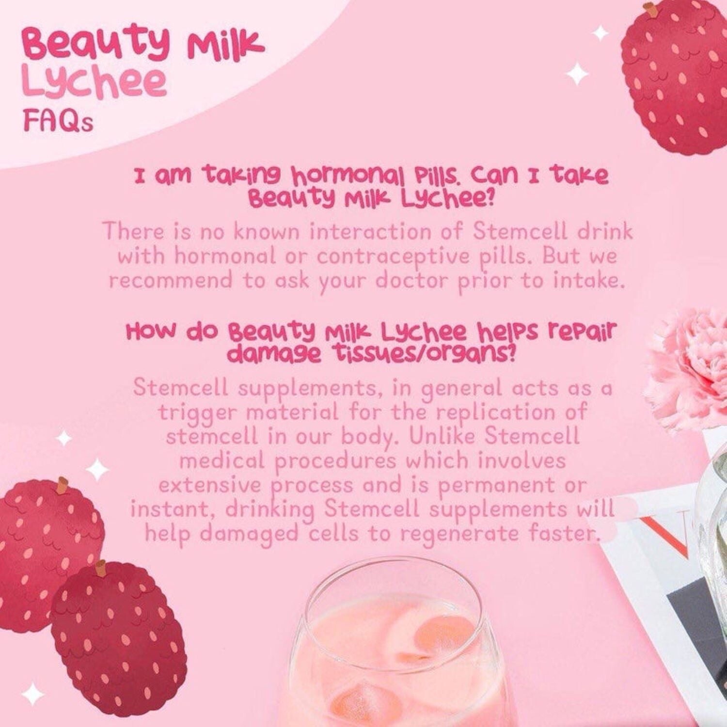 Dear Face Beauty Milk Premium Japanese LYCHEE, 10 Sachets