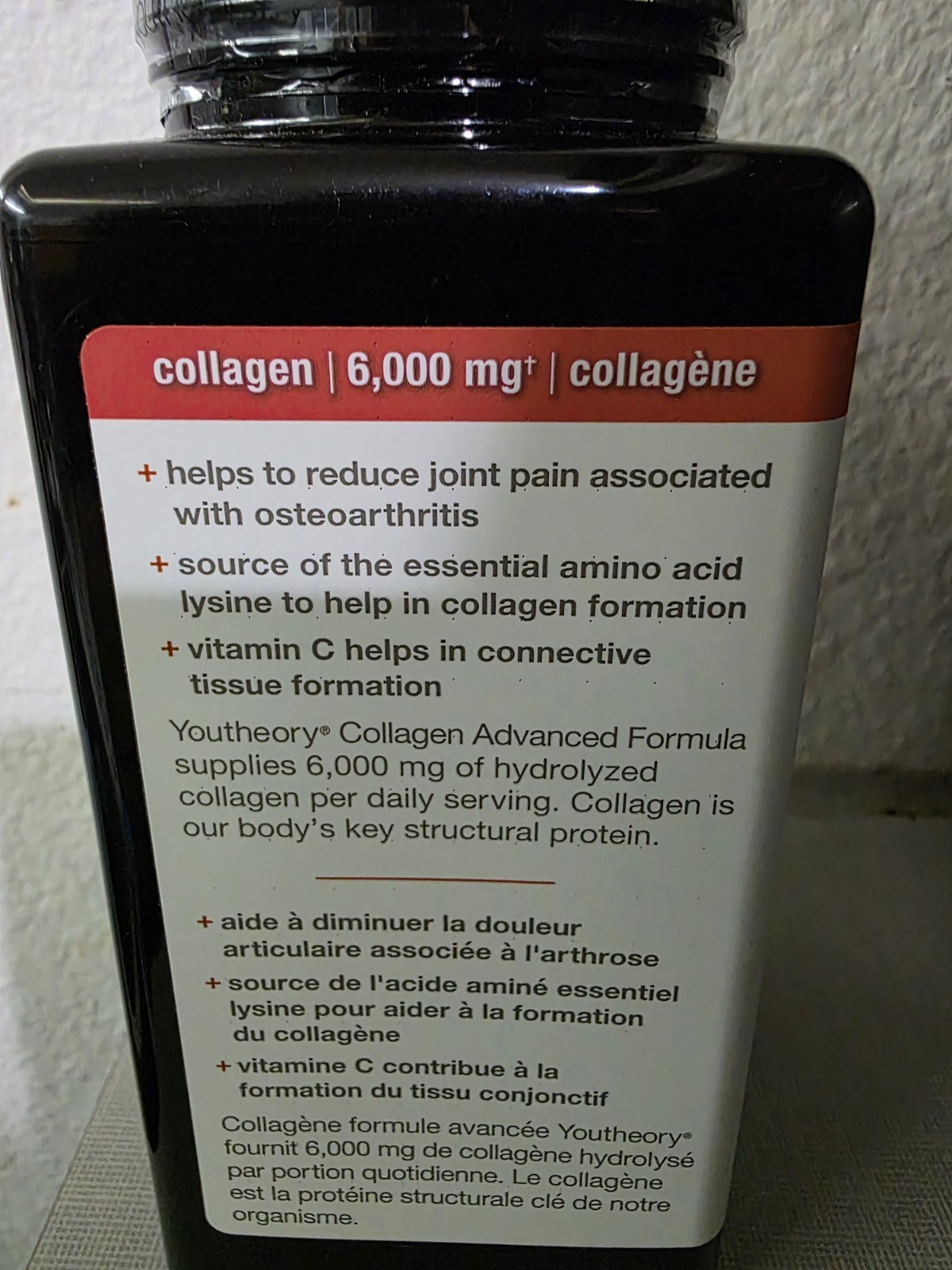 Youtheory Collagen Hydrolyzed 1,000mg 390 Tablets Vitamin C