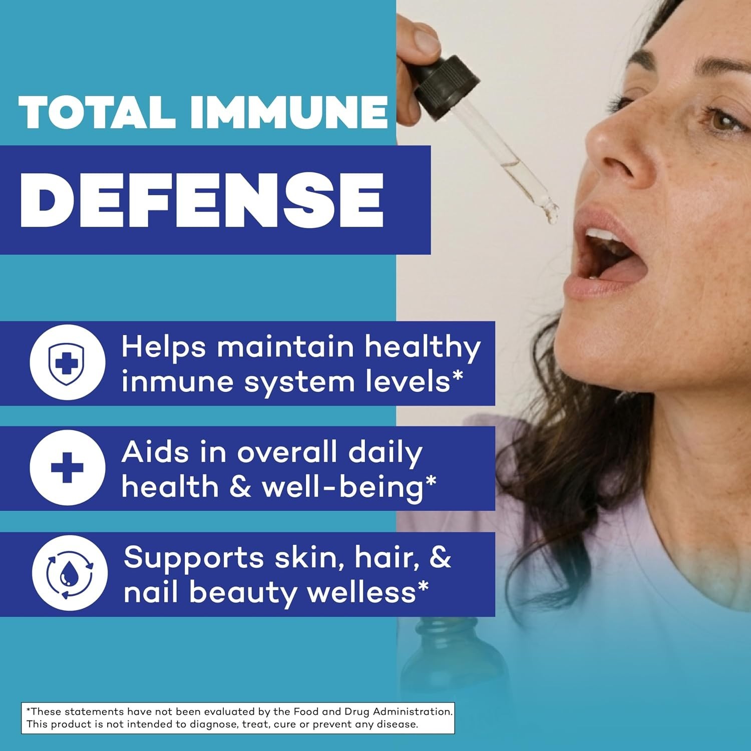 Immune Defend 8-in-1 Liquid Drops, Elderberry Turmeric Zinc, Vitamin C & D, 60mL
