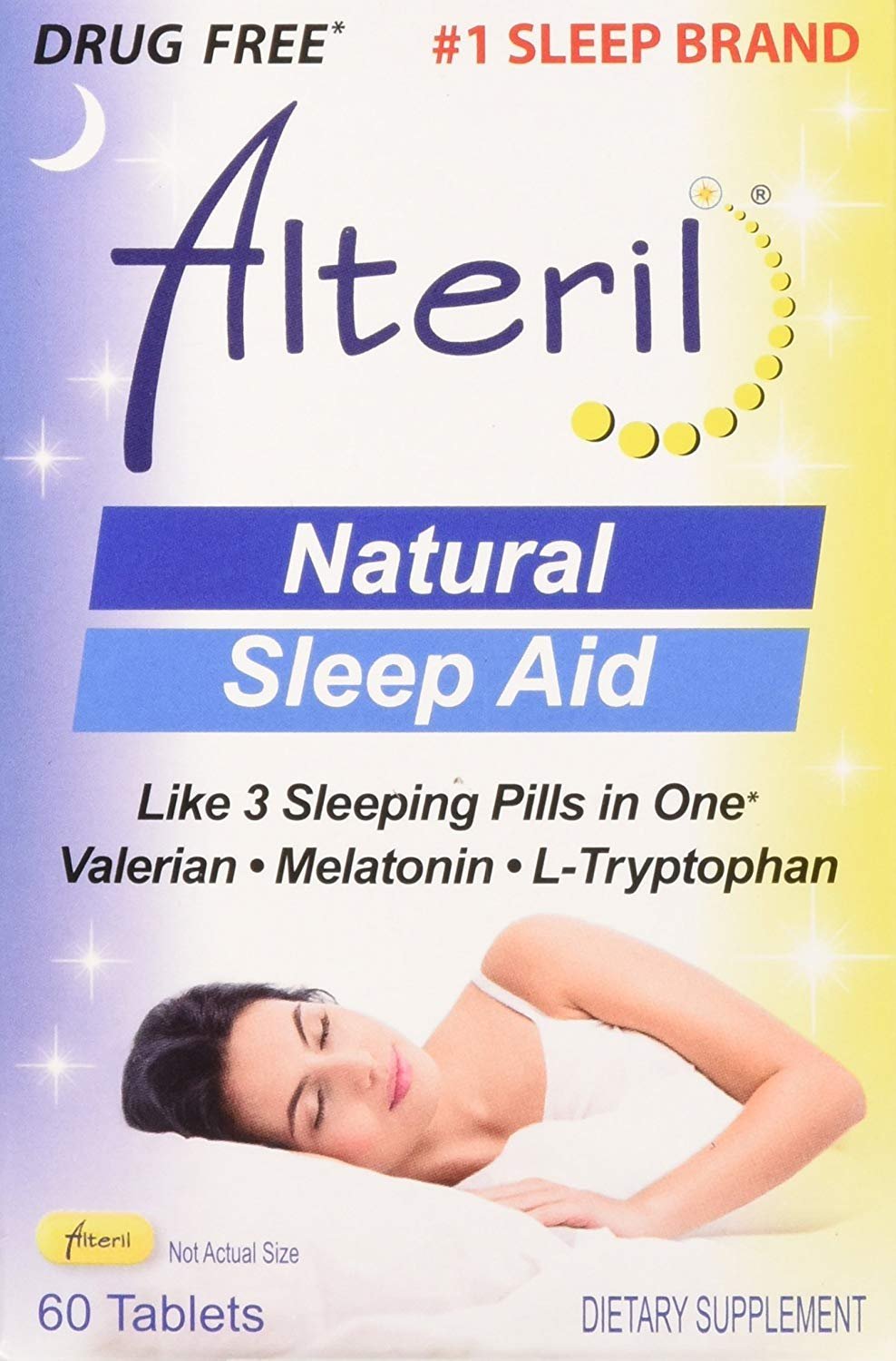 Alteril All Natural Sleep Aid L-Tryptophan Tablets Dietary Supplement 60 Count