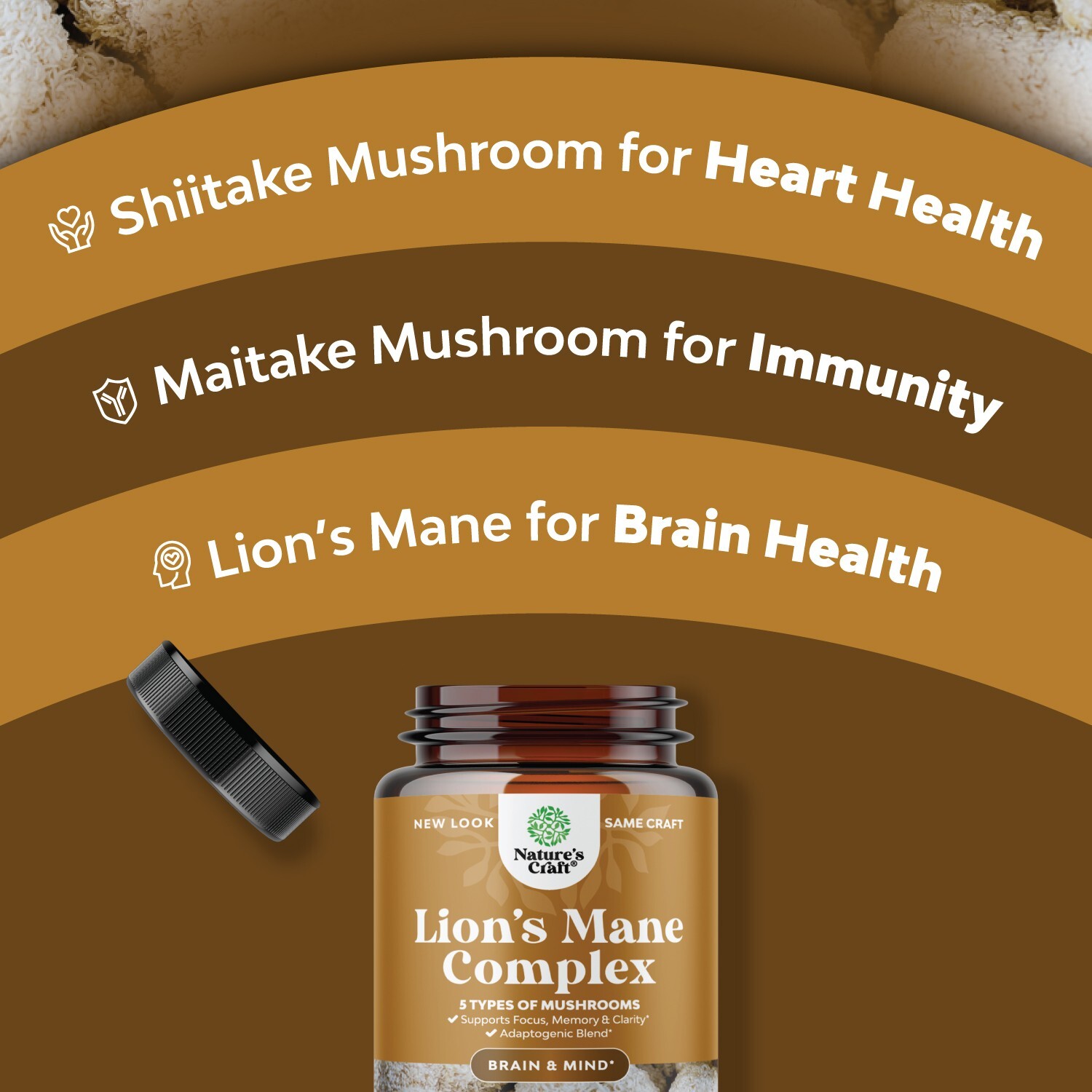 Nootropic Lions Mane Mushroom Capsules 120ct