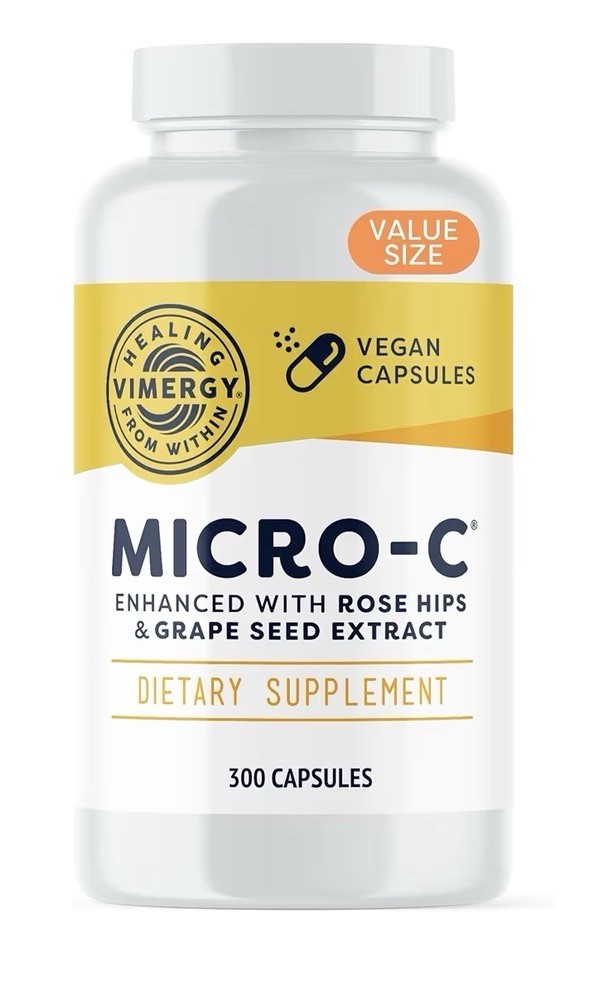 Vimergy Micro-C Vitamin C Capsules 500mg per Capsule Bones Immune Support 300cap