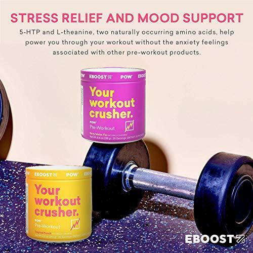 EBOOST POW Natural Pre-Workout Powder – 15 Packets – Tropical Punch – A Pre