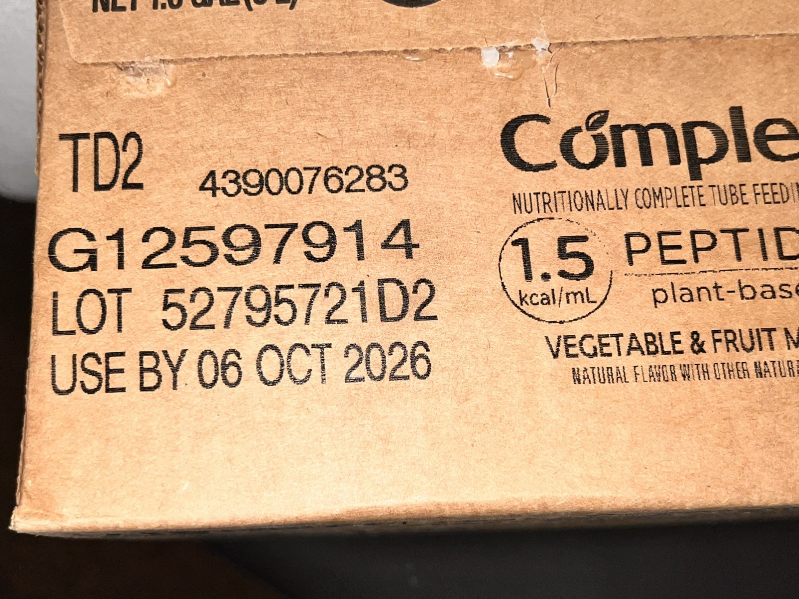 Case (24) Nestle Compleat Peptide 1.5 Fruit & Vegetable Medley Tube Feed 10/2026