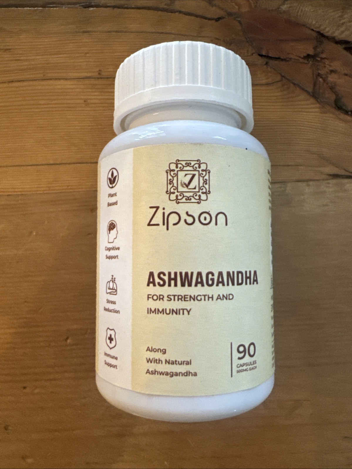 ZIPSON Ashwagandha for Men & Women | 90 Capsules | Exp 9/27
