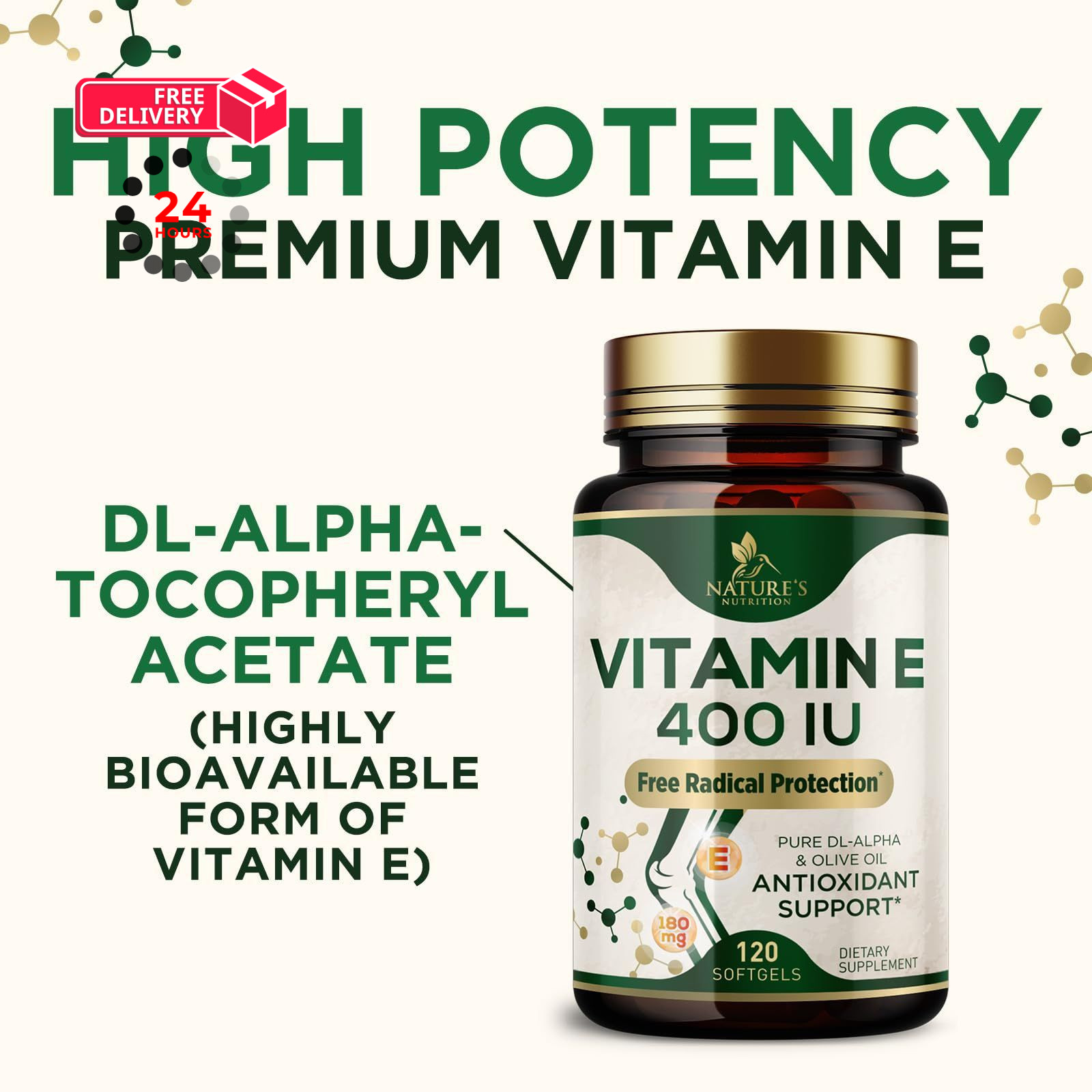 Vitamin E 180mg Per Serving – E Vitamins DL-Alpha, 120 Count (Pack of 1)