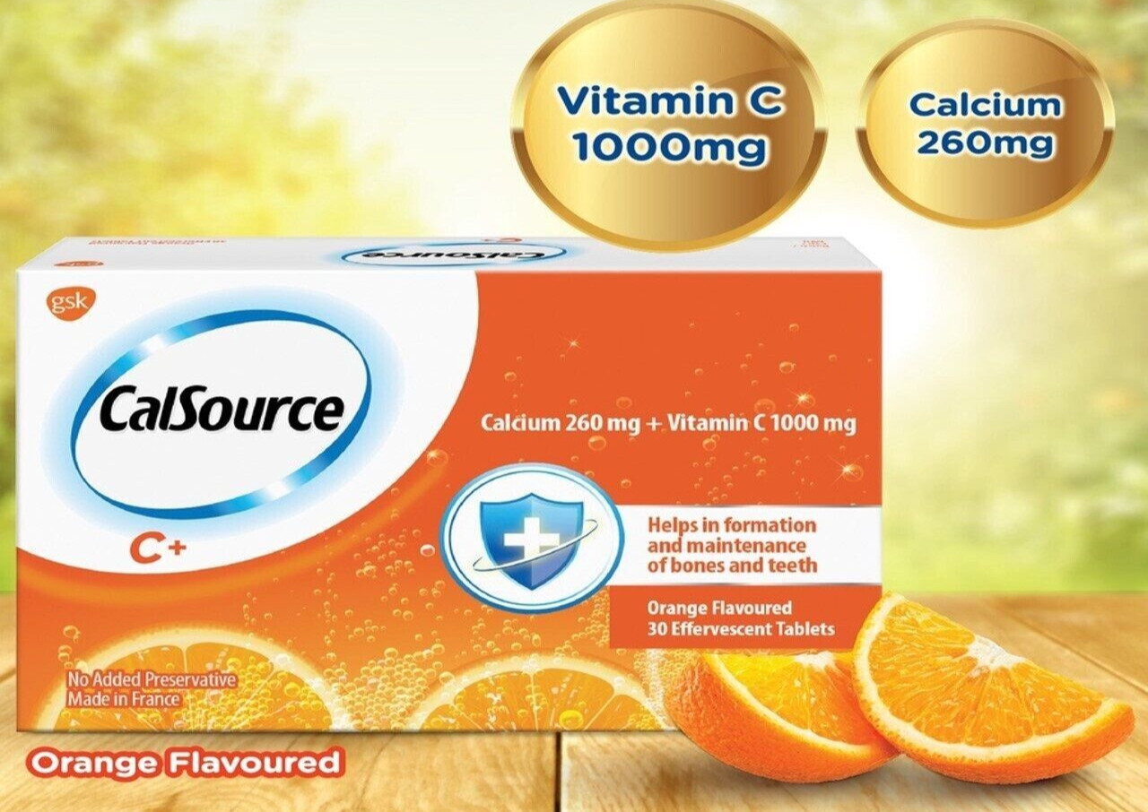 CALSOURCE C+ Calcium + Vitamin C Effervescent Orange Flavor 30s