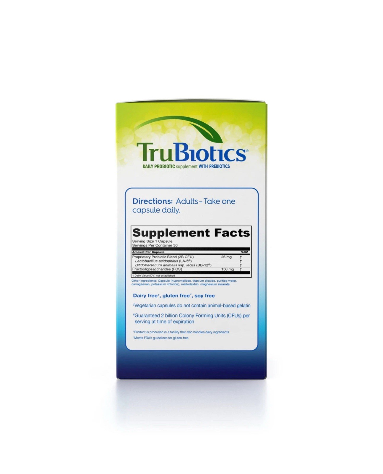 One A Day TruBiotics Probiotic Supplement Vegetarian Capsules 30 Count Pack of 1