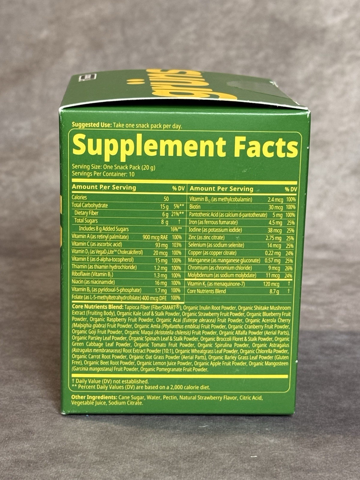 grüns Superfoods Greens Gummies Fresh & Sweet Vitamins Gut Health 10 Packs