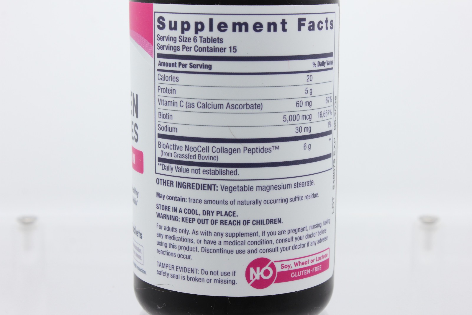 Neocell Grassfed Collagen Peptides w/ Vitamin C & Biotin, 6000mg/Serving, 90 Tab