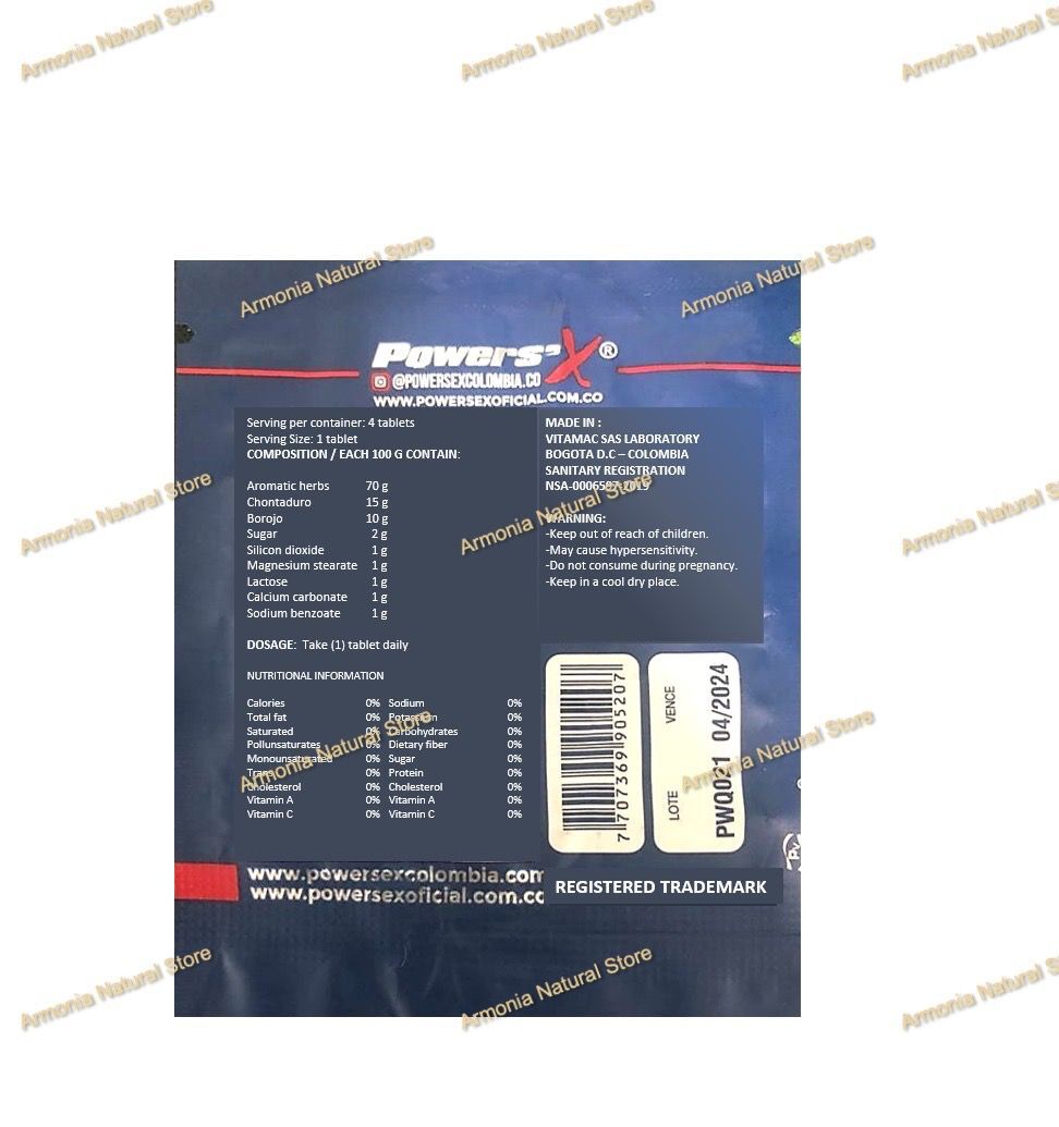 Powers’x Fast Acting Dietary Supplement For Men’s Vitality , Stamina , Energy