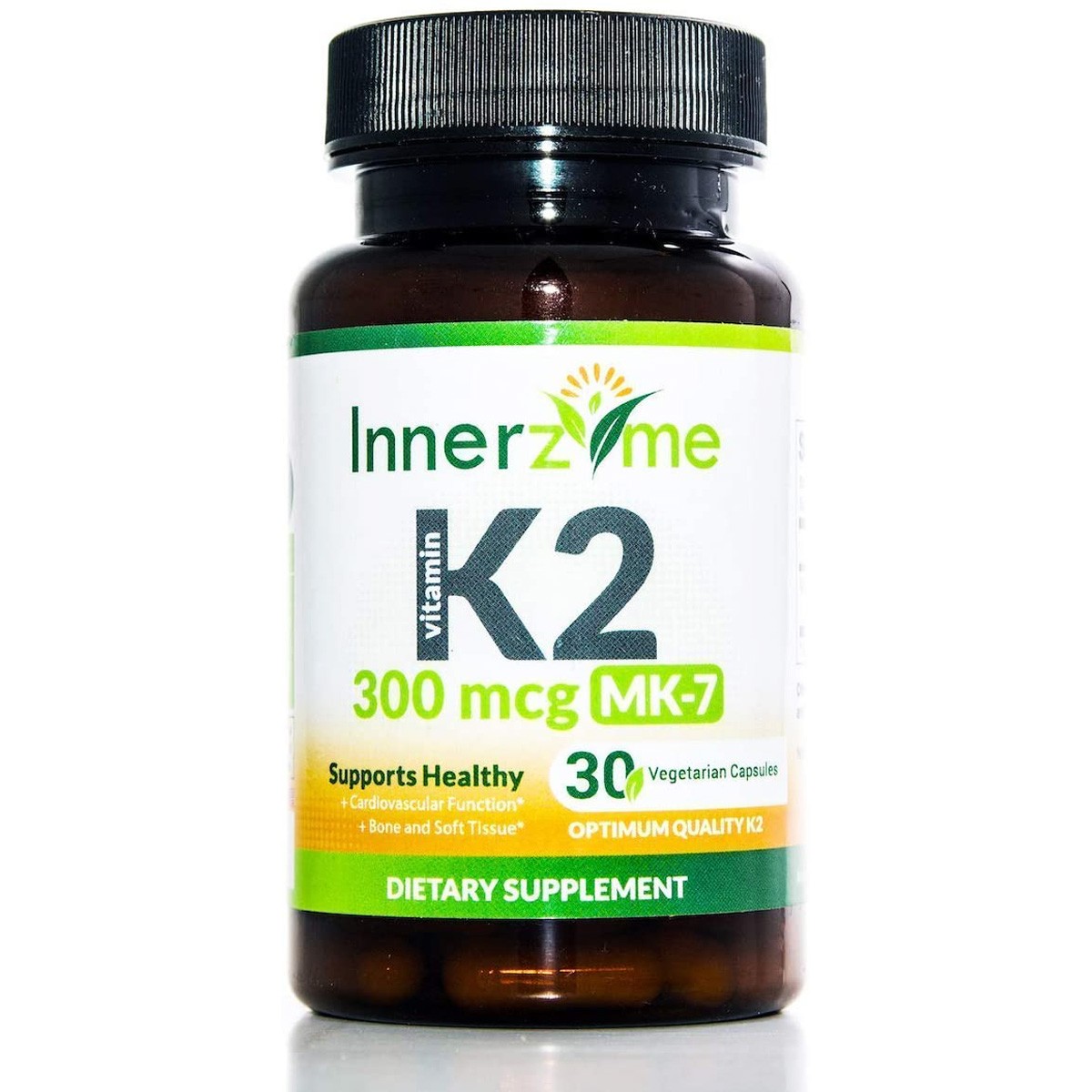 Vitamin K2 Mk-7 300 Mcg Dietary Supplement By Innerzyme 30 Capsules 1 1 Pack