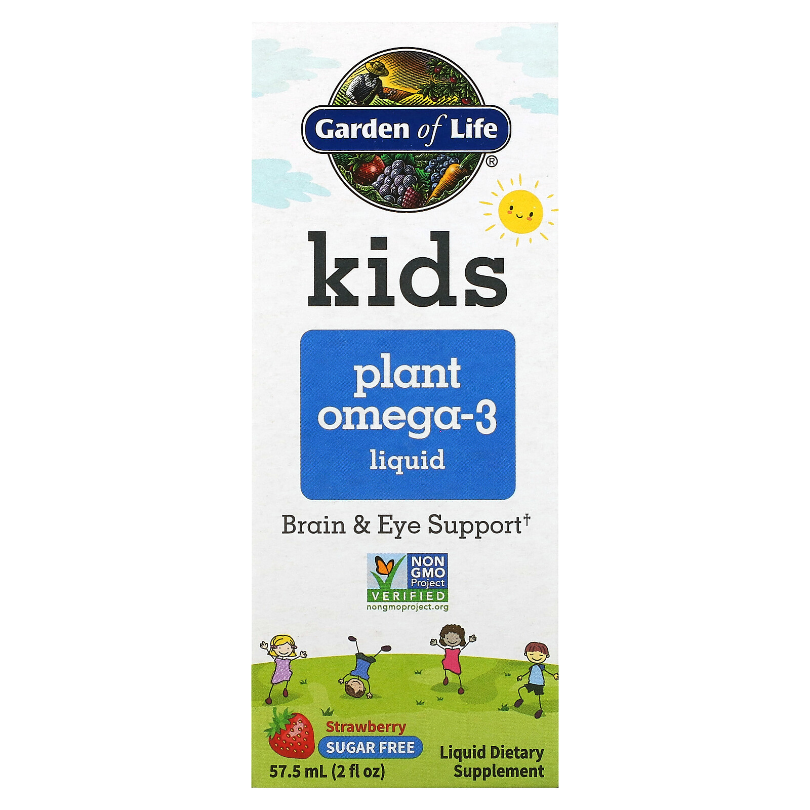 Kids Plant Omega-3 Liquid, Strawberry, 2 fl oz (57.5 ml)