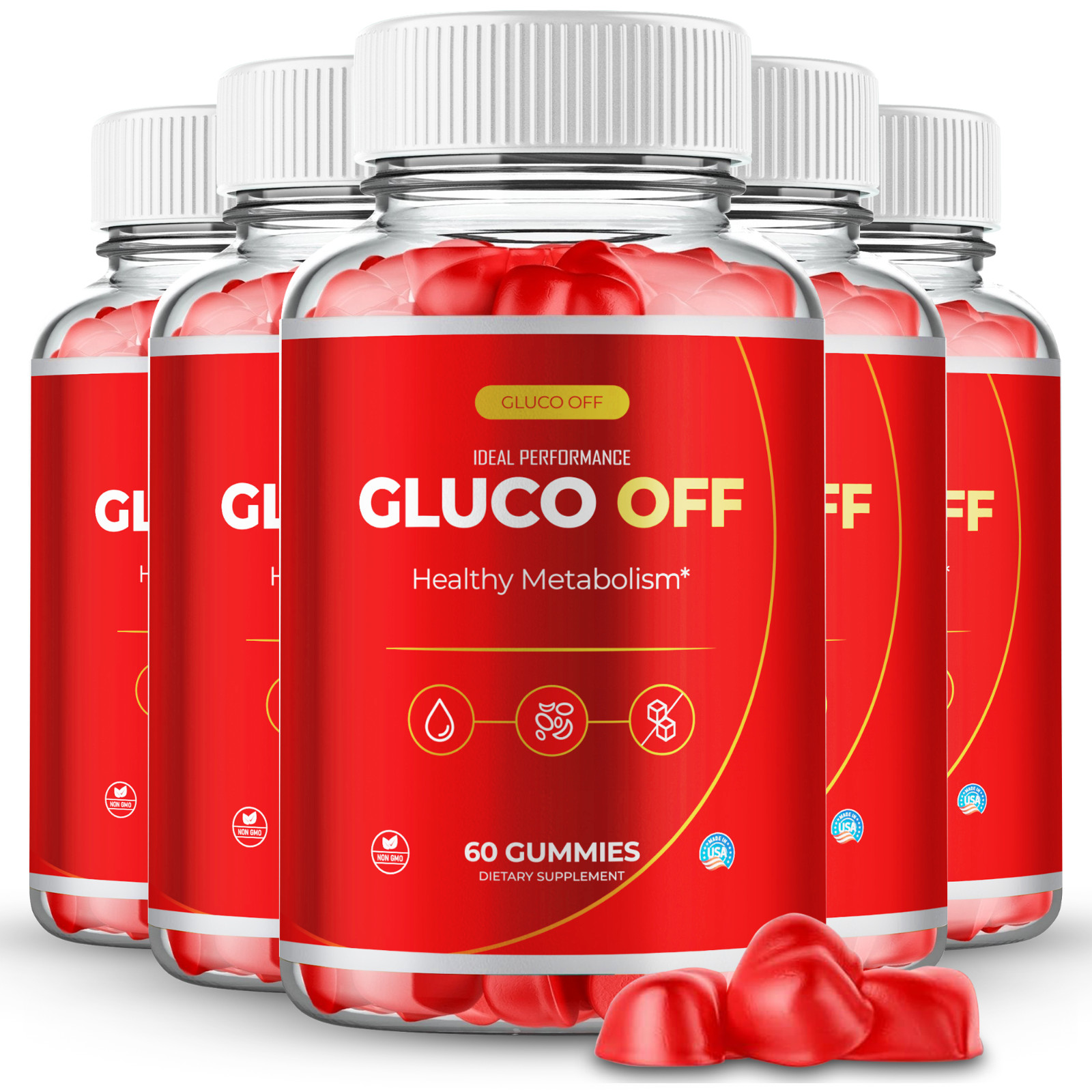 Gluco Off Gummies, Official Gluco Off Supplement Gummys (5 Pack)