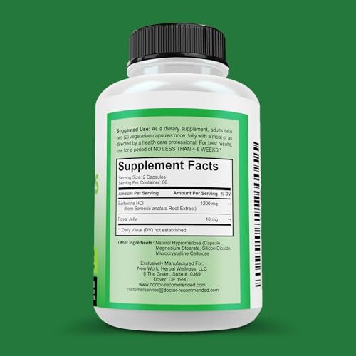 DOCTOR RECOMMENDED SUPPLEMENTS Berberine Plus 1200mg Per Assorted Sizes