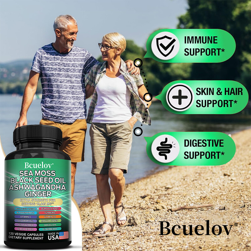 16 IN 1 Supplement Sea Moss Black Seed Oil Ashwagandha Ginger Capsules 19445mg