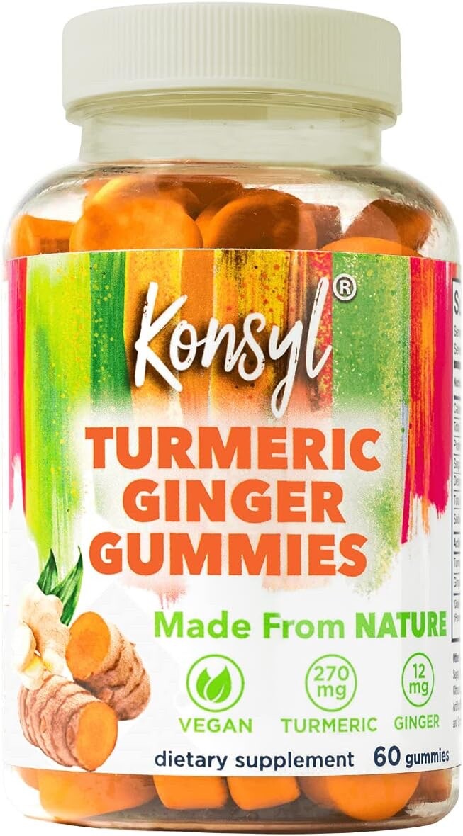 Konsyl Turmeric Ginger Gummies-Helps Support Health-60 CT Best by 2/2027