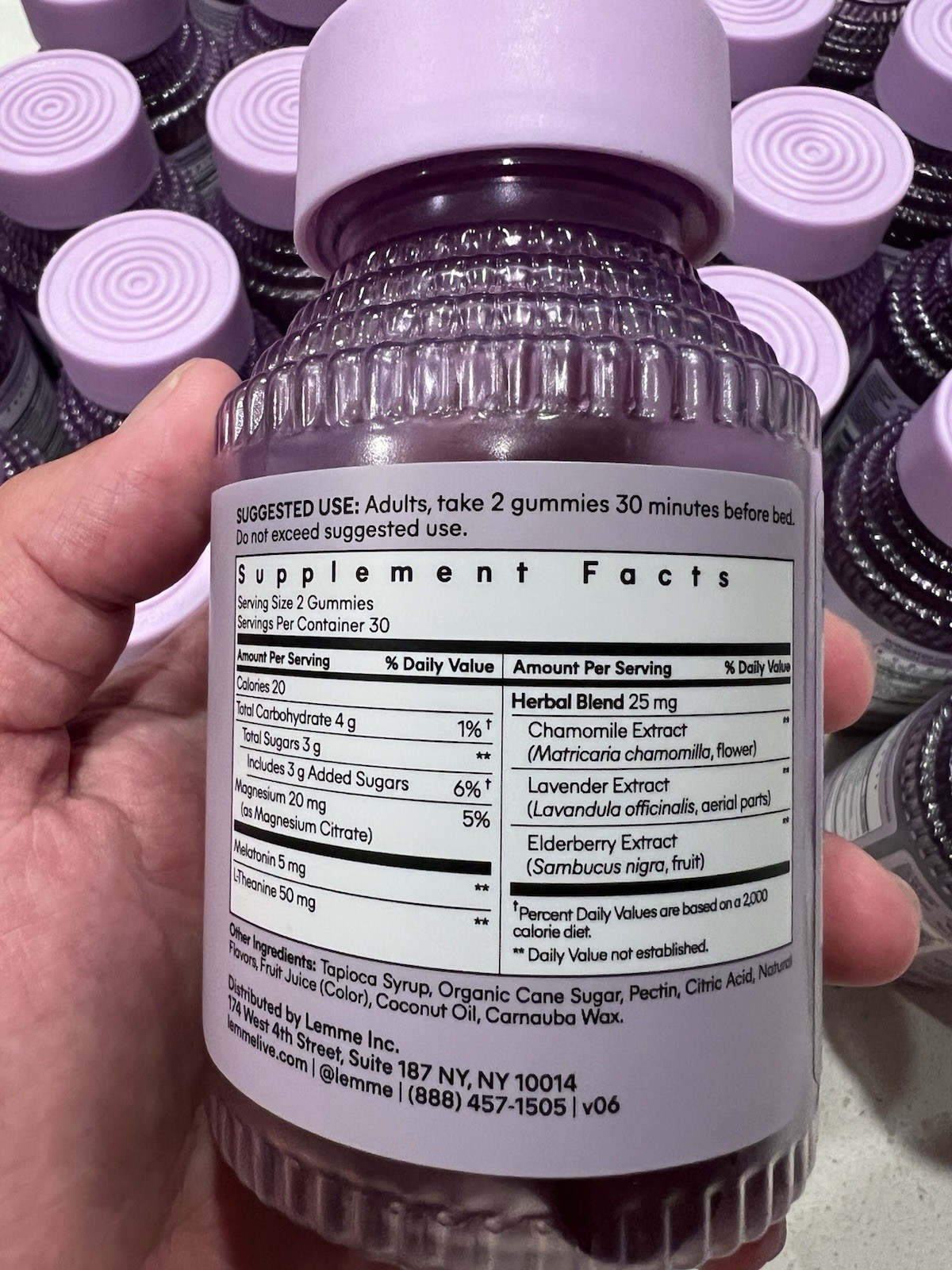 lemme Sleep Tight Gummies Melatonin Magnesium Berry Flavor 60 Vegetarian