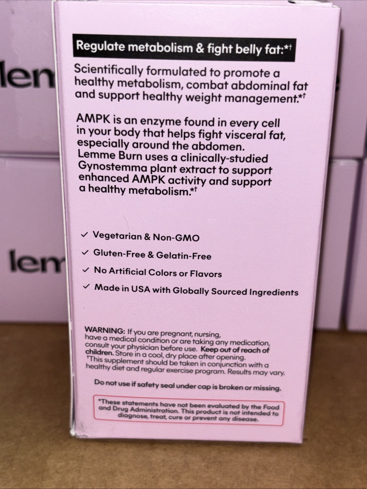 Lemme Burn Capsules – Metabolism & Belly Fat Support – Gynostemma, Green