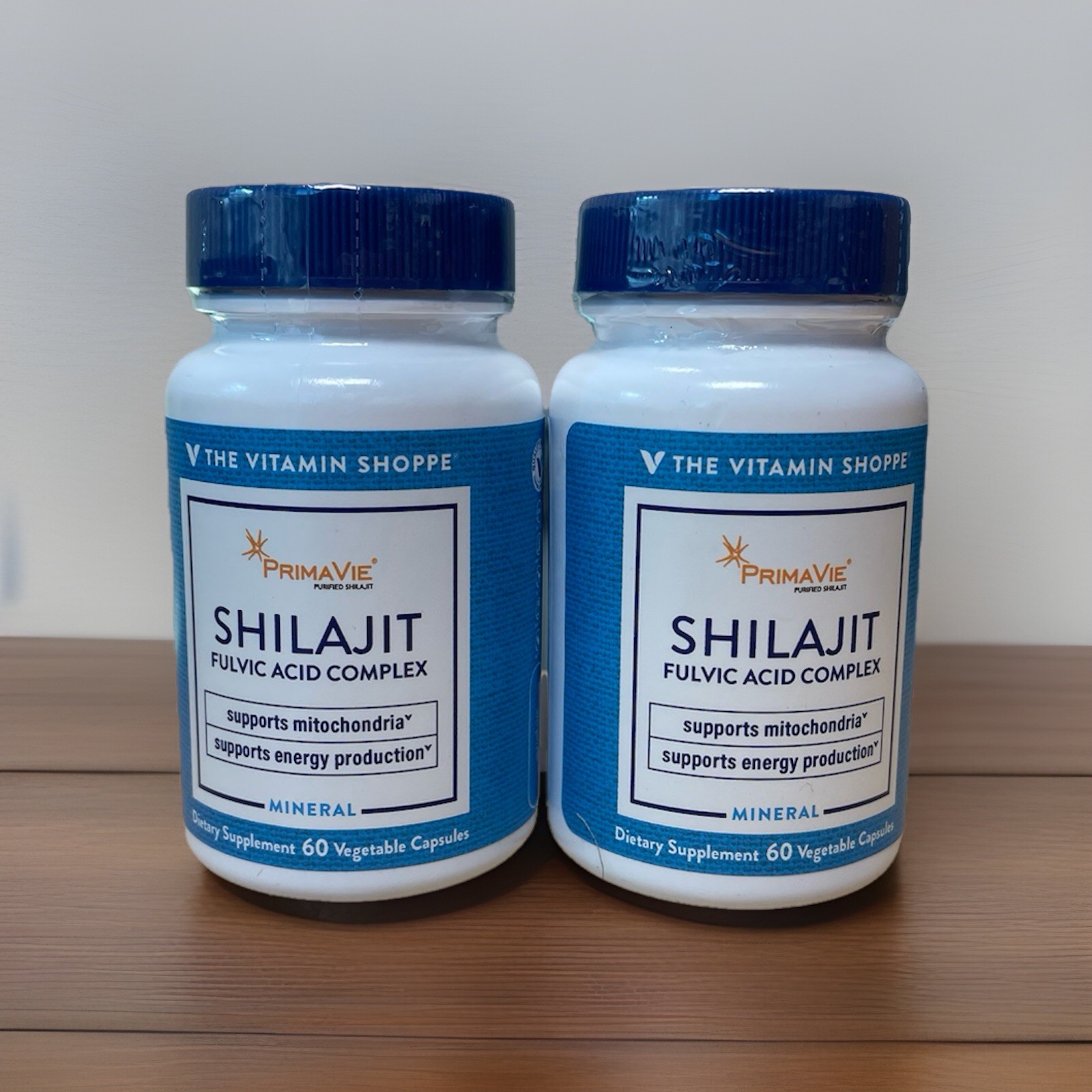 Vitamin Shoppe Shilajit Fulvic Dietary Supplement 250mg, 60 Caps 2 Pack Bundle