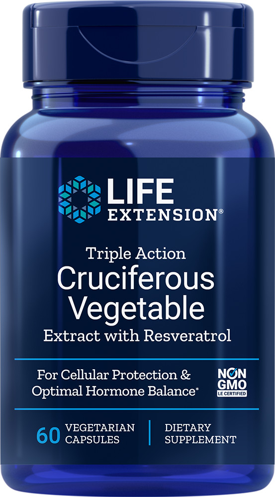 Life Extension TRIPLE ACTION CRUCIFEROUS W/RESVERATROL 60 Vcaps