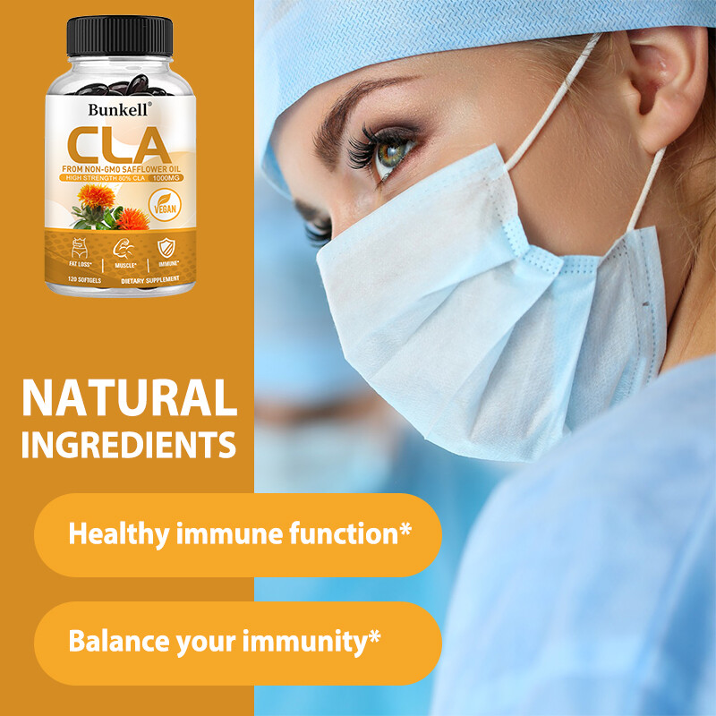 CLA 1000mg Max Potency CLA Safflower Oil Weight Supplement Immune Muscle Support