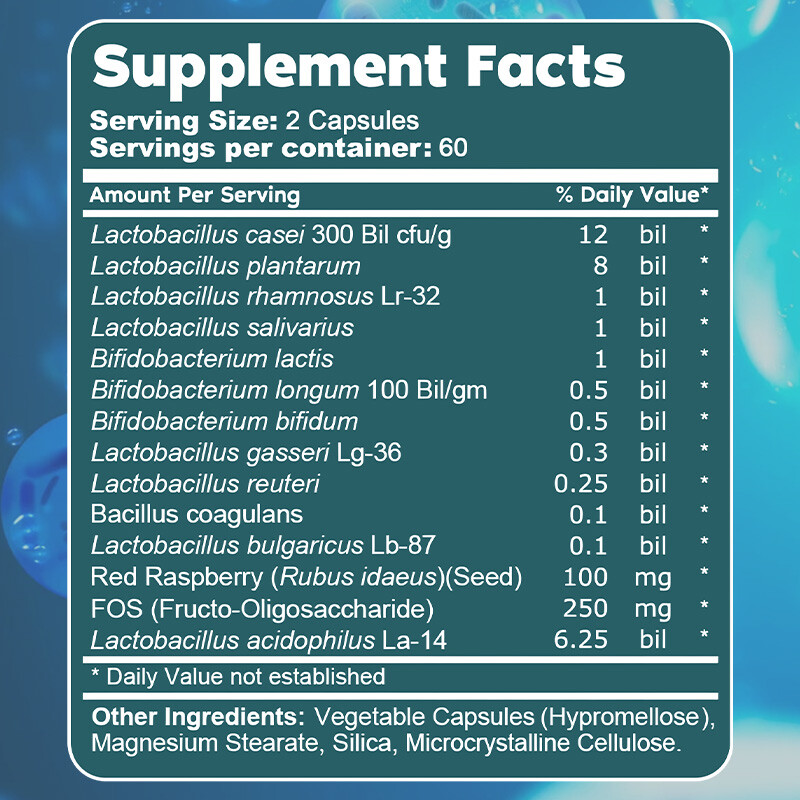 Probiotic Blend Contains 31 Billion CFU 120 Capsules Vitamin Supplement