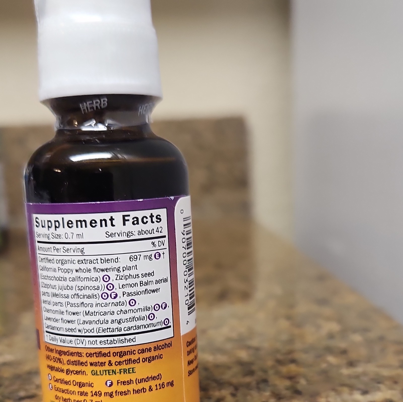 Herb Pharm Bed Time Organic Gluten-Free Sleep Support Herbal Spray 0.7 ml