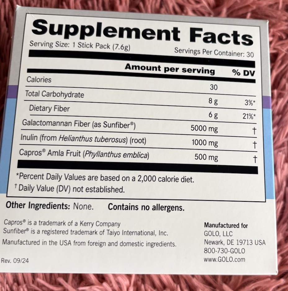 GOLO Release Move & GO Fiber Dietary Supplement 30 Packets New EXP 12/2026