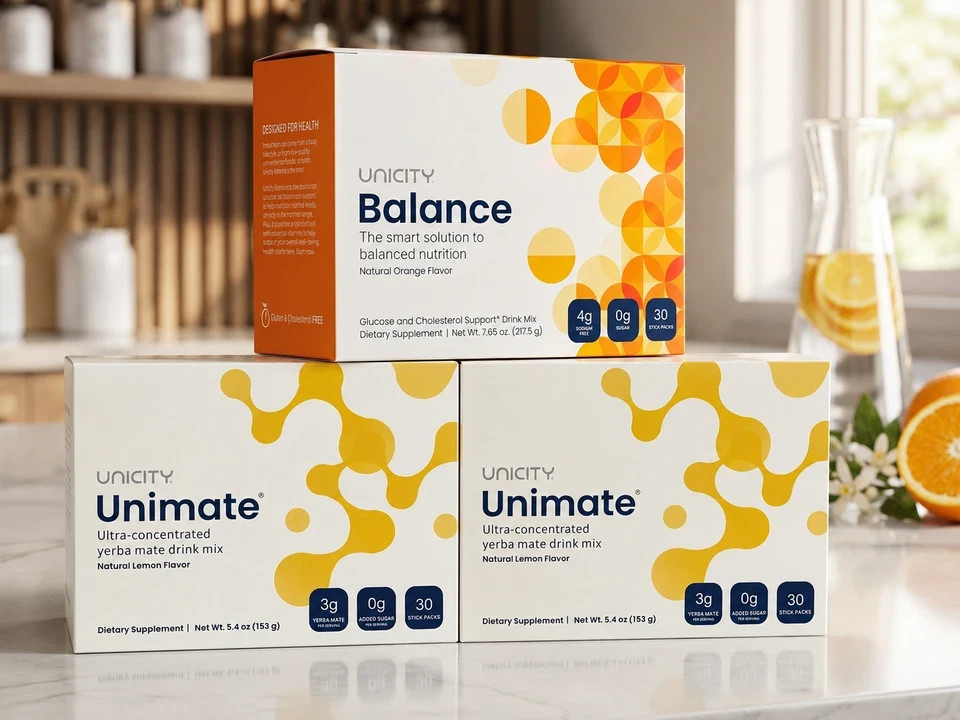 Pack Of 3-Unicity Balance 30ct + Unimate Lemon 60ct Combo (Expiry 2028)