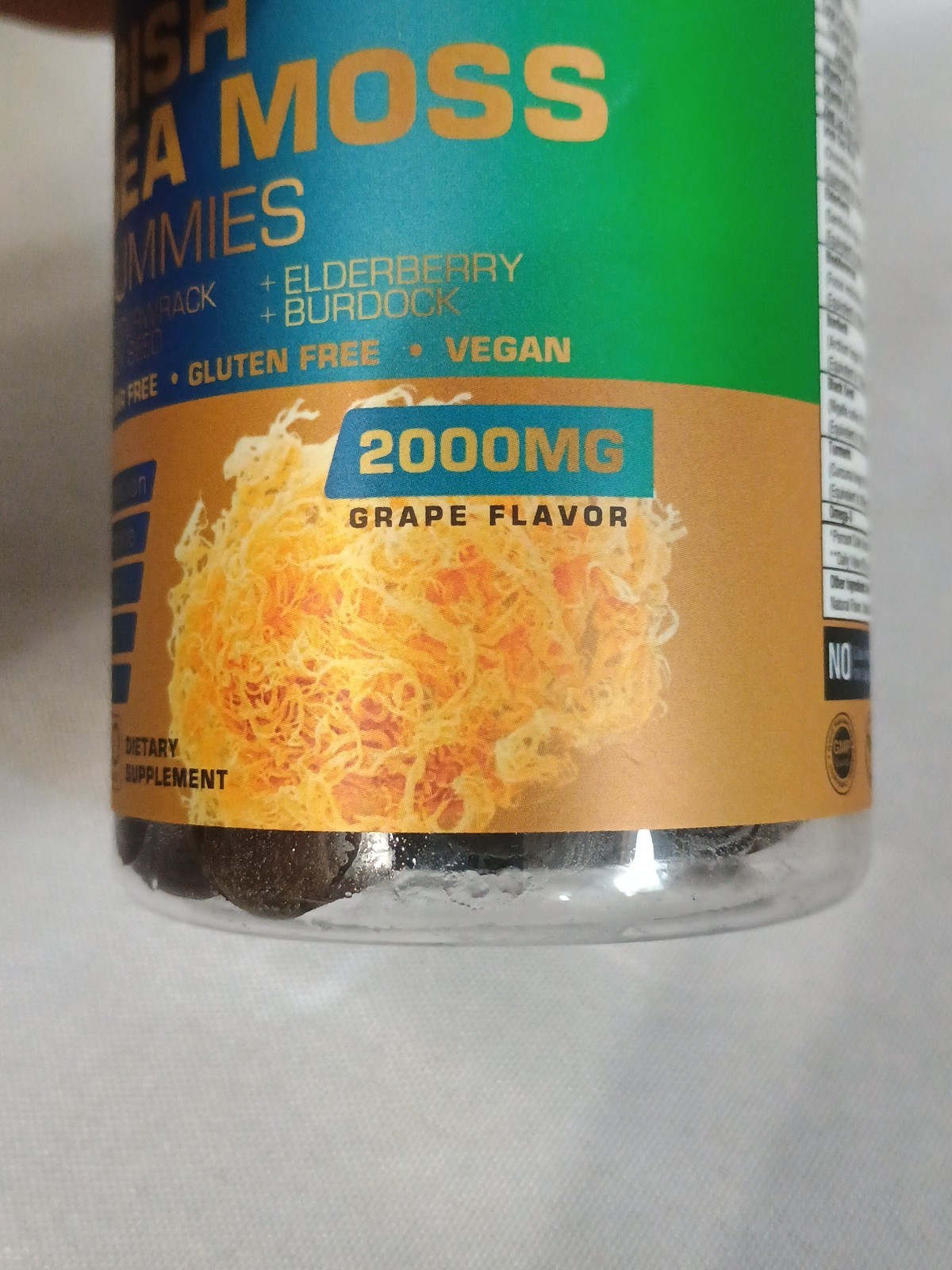 Irish Sea Moss Gummies–60 Grape Bladderwrack Burdock Elderberry Black Seed 06/26