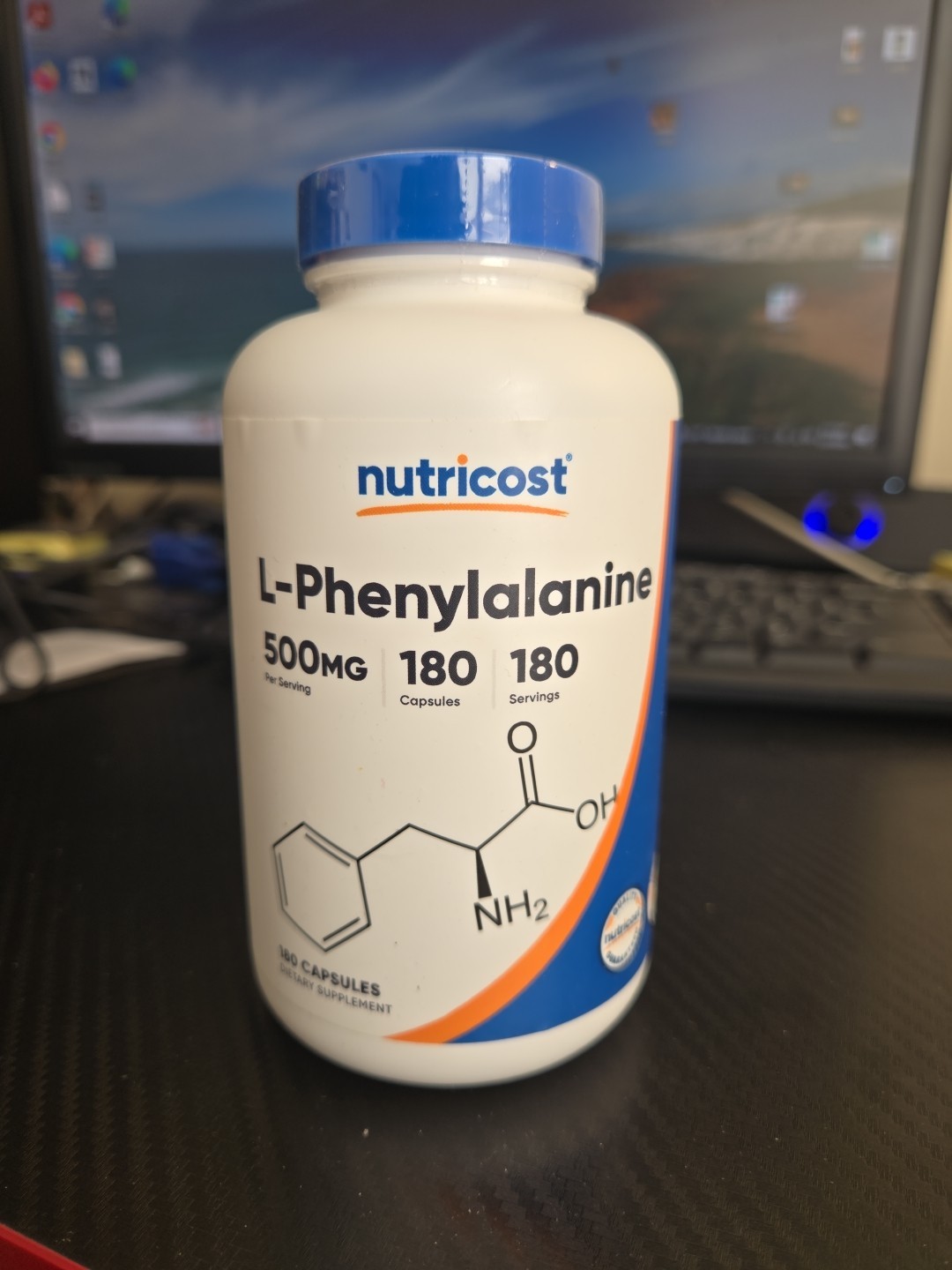 Nutricost L-Phenylalanine 500mg 180 Caps Exp: 01/2028